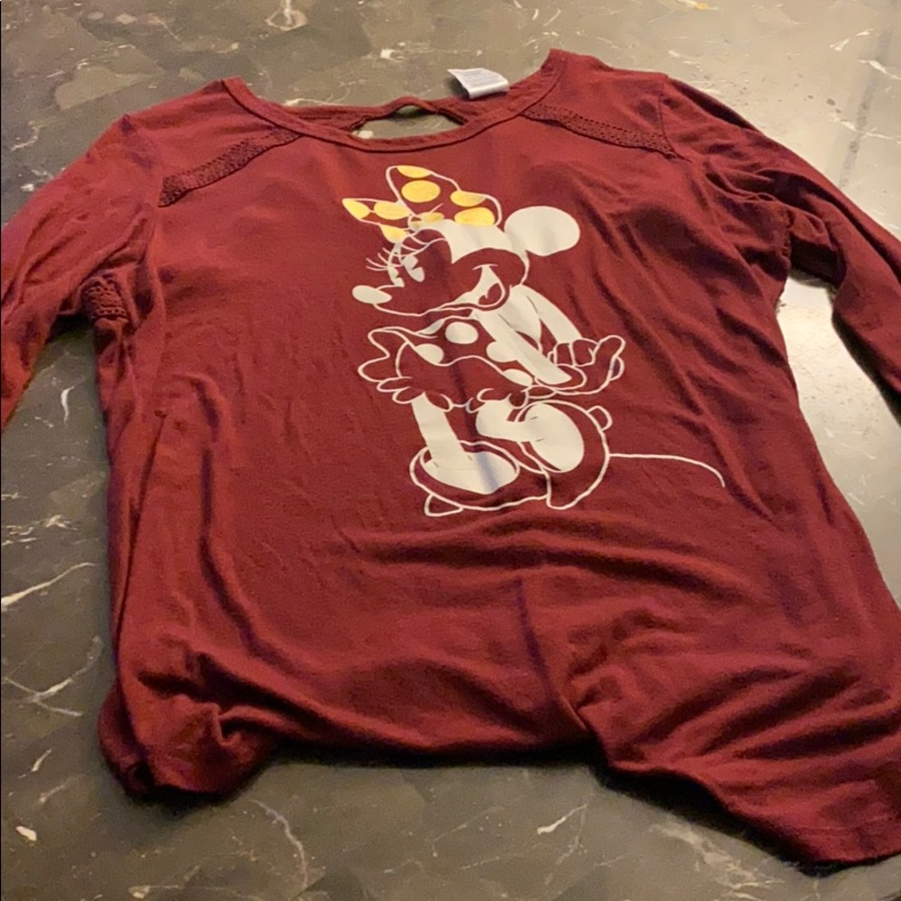 Burgundy Minnie Mouse long sleeve
